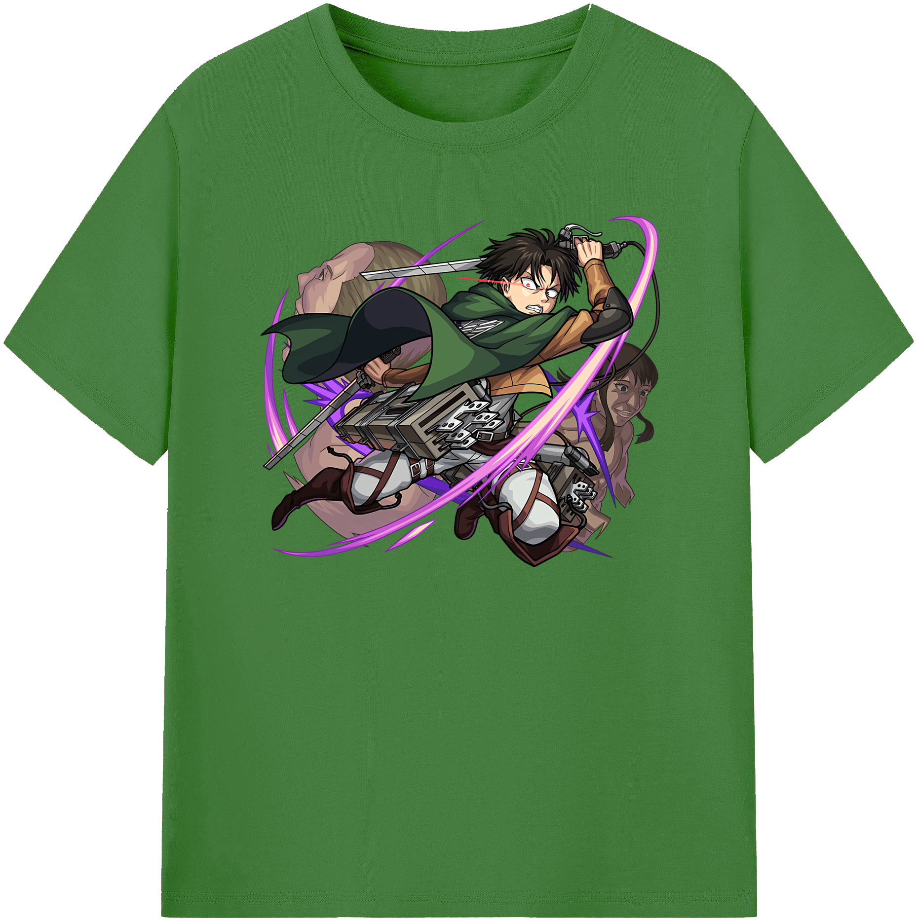 （画像用） 進撃の巨人 リヴァイ·アッカーマン Attack on Titan Levi Ackerman レディースカジュアルプリントTシャツ（綿100％）